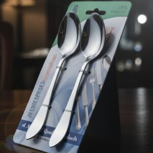 6 Pcs Stainless Steel Table Spoons Set – High Polish Finish, Durable 14-Gauge Steel – Elegant Dining Cutlery for Home & Kitchen